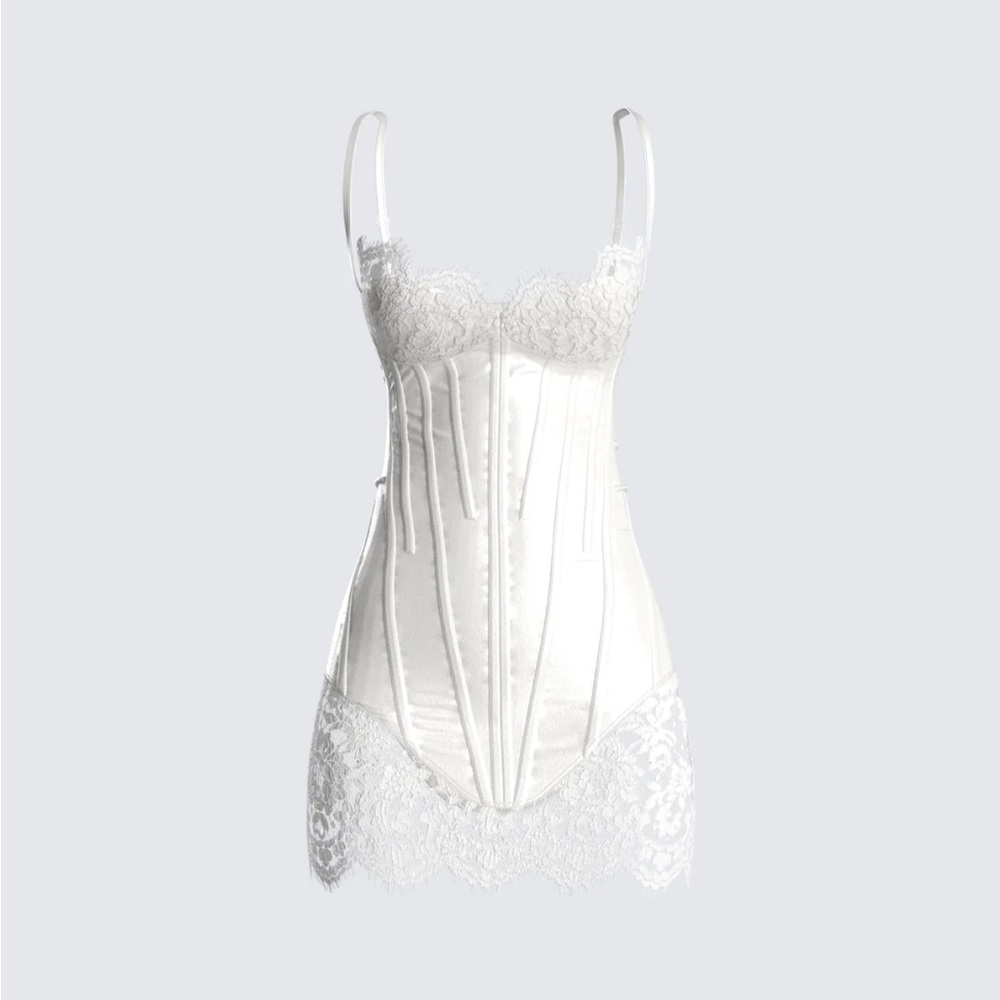 NWOT Rosie White Corset Dress